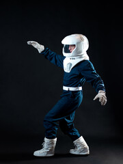 Wall Mural - An astronaut walks in low-gravity conditions. The hero