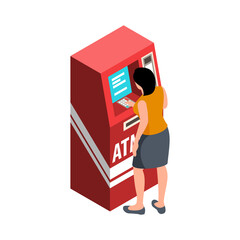 Canvas Print - Bank ATM Isometric Composition