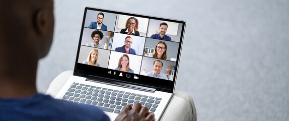 Poster - Online Video Conference Webinar On Computer