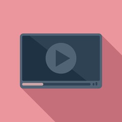 Poster - video player icon flat vector. ui screen play