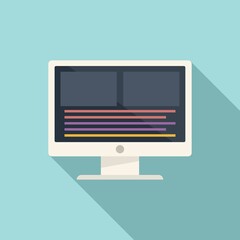 Canvas Print - Computer video edit icon flat vector. Design production