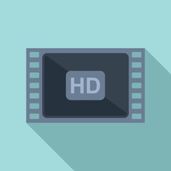 Canvas Print - HD film icon flat vector. Cinema video