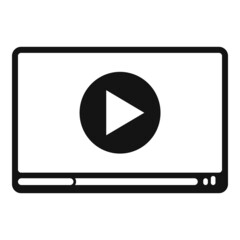 Wall Mural - Video player icon simple vector. Ui screen play