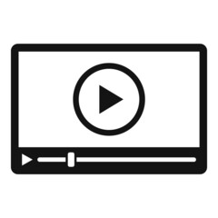Poster - film player icon simple vector. video media