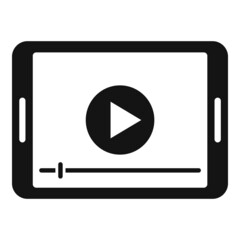 Poster - Play video tablet icon simple vector. Watching player