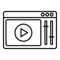 Poster - Online video edit icon outline vector. Film editor
