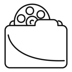 Poster - reel video folder icon outline vector. film music