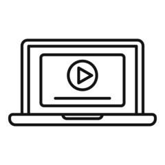 Canvas Print - Laptop video editing icon outline vector. Screen camera