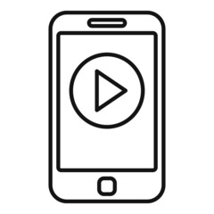 Wall Mural - Phone video edit icon outline vector. Mobile smartphone