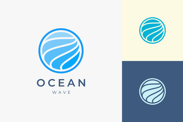 Wall Mural - Pool or water logo template in abstract shape