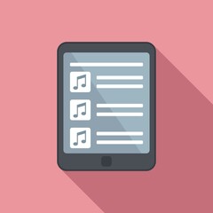 Canvas Print - Tablet playlist icon flat vector. Song list app