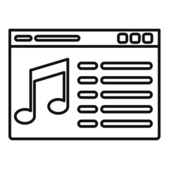 Poster - web playlist icon outline vector. play layout