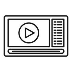 Poster - playlist player icon outline vector. ui music phone