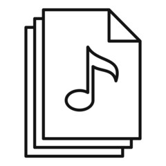 Poster - Modern playlist files icon outline vector. Music song list