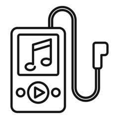 Wall Mural - Music player icon outline vector. Playlist song