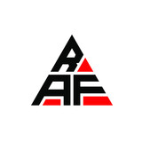 Fototapeta  - RAF triangle letter logo design with triangle shape. RAF triangle logo design monogram. RAF triangle vector logo template with red color. RAF triangular logo Simple, Elegant, and Luxurious Logo. RAF 