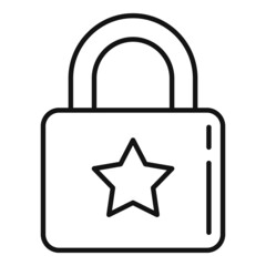 Sticker - Trust padlock icon outline vector. Computer secure