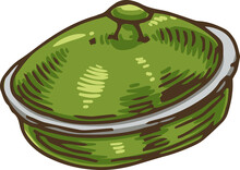 Green Oval Wide French Oven
