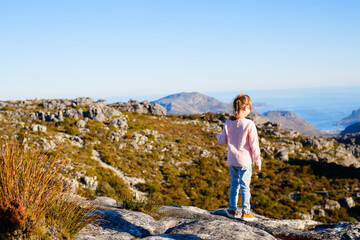 Wall Mural - Little girl enjoyoing views of Cape Town