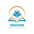 Education badge logo design. University high school emblem. Vector illustration. 