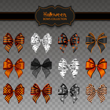 Set Of Isolated Halloween Bows