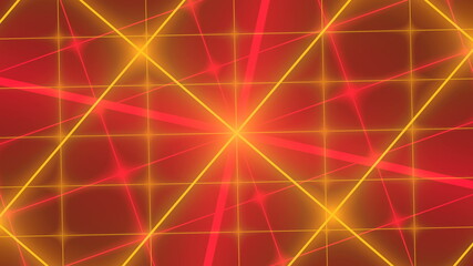 Poster - Modern shiny grid with neon bright lines, abstract computer generated backdrop, 3D rendering