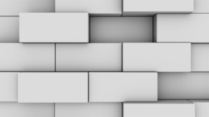 Aufkleber - Abstract rectangle geometric surface, bricks imitation, modern computer generated 3D rendering background