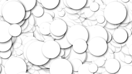 Wall Mural - Many white chaotic round particles, computer generated abstract background, 3D rendering background