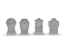 Tombstone On A White Background 3d-rendering