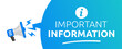 © Icons-Studio - Important Information vector banner with megaphone. Business announcement.