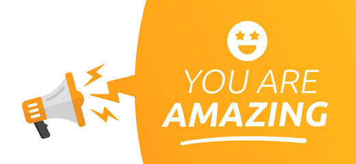 Poster - You are amazing speech bubble banner.