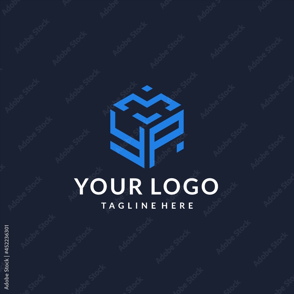 YP logo hexagon designs, best monogram initial logo with hexagonal ...