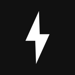 Poster - Flash icon. Bolt of lightning vector icon on grey background