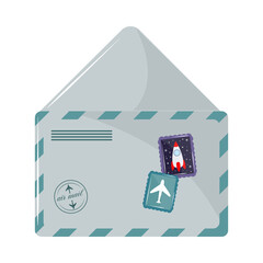 Sticker - postal envelope with stamp