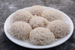 Plate of delicious rice string hoppers, idiyappam, Tamilnadu, Kerala foods,