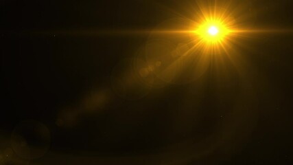 Wall Mural - sunrise ray in space with flashing star in universe. galaxy realistic atmosphere 3d volumetric textu