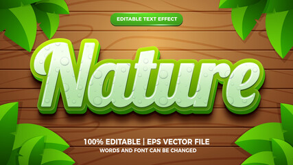 fresh nature editable text effect 3d template style