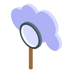Poster - Data cloud icon isometric vector. Service server. System network