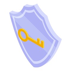 Poster - Security shield icon isometric vector. Safe lock. Web internet