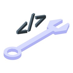 Poster - Key code icon isometric vector. Enter password. Lock pin