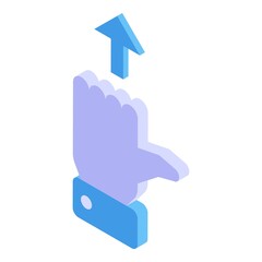 Poster - Thumb up icon isometric vector. Finger hand. Good pictogram