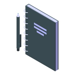 Poster - Training notebook icon isometric vector. Digital course. School study