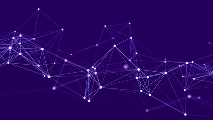 Fototapete - Distribution of network connection data. Information technology visualization. Big data. 3D seamless loop.