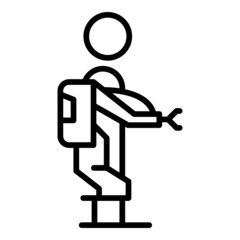 Wall Mural - Exoskeleton man icon outline vector. Robot suit. Wearable body