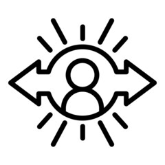 Poster - Management choice icon outline vector. Business people. Businessman path
