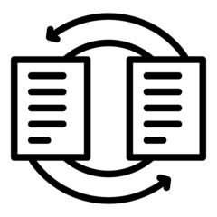 Poster - Convert document icon outline vector. Invoice data. File duplicate