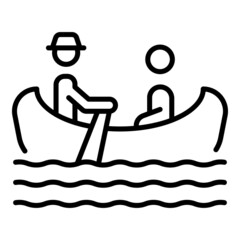 Wall Mural - Venice gondolier icon outline vector. Gondola boat. Italian man