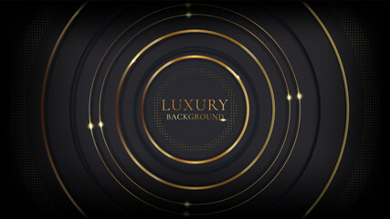 Wall Mural - Abstract black and gold luxury background