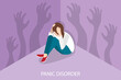 3D Isometric Flat Vector Conceptual Illustration of Panic Disorder, Fear Attack