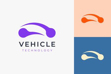 Car technology or automotive logo in simple and futuristic shape